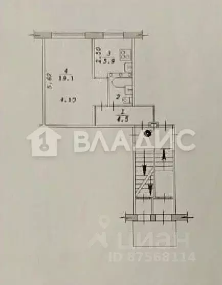 1-к кв. Новосибирская область, Новосибирск ул. Петухова, 28 (32.5 м) - Фото 1