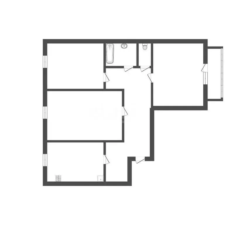 3-комнатная квартира: Куса, улица Розы Люксембург, 43 (65 м) - Фото 0