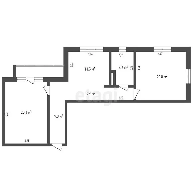 3-комнатная квартира: Новосибирск, улица Есенина, 12/1 (72 м) - Фото 0