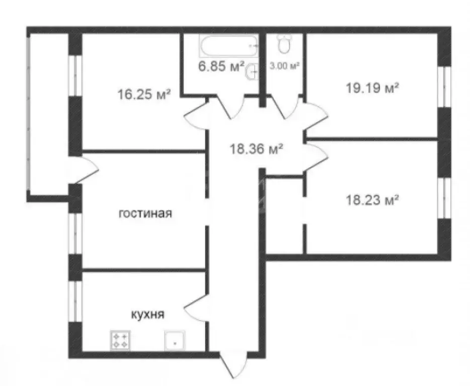 3-к кв. Тюменская область, Тюмень ул. Раушана Абдуллина, 1 (115.2 м) - Фото 2