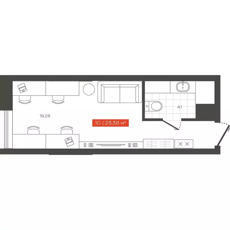 Офис (23.38 м) - Фото 2
