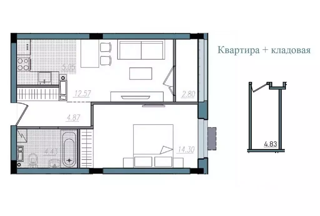 2-к кв. Смоленская область, Смоленск ул. Александра Степанова (44.02 ... - Фото 1