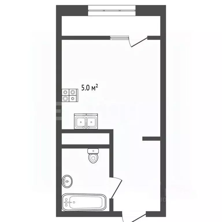 Студия Москва Клинская ул., 2А (19.0 м) - Фото 2