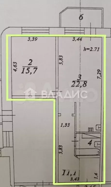 1-к. квартира, 56 м, 3/18 эт. - Фото 0