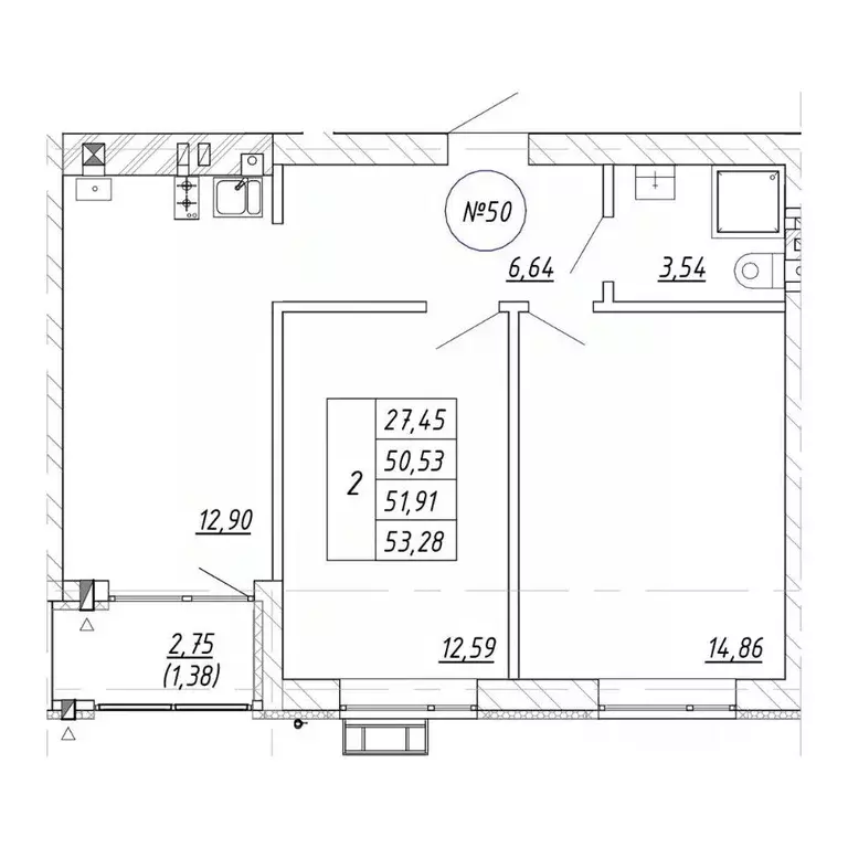 2-к кв. Калининградская область, Зеленоградск  (53.28 м) - Фото 1