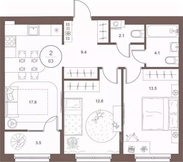 2-к кв. Пензенская область, Пенза Арбеково жилрайон, Дальнее Арбеково ... - Фото 1