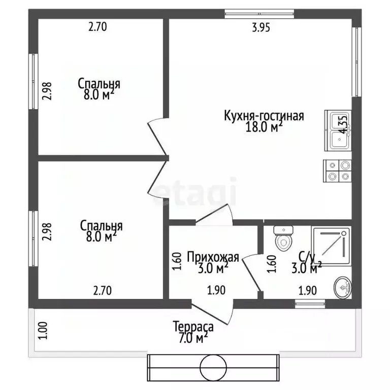 Дом в Калужская область, Калуга Московский кп,  (45 м) - Фото 2