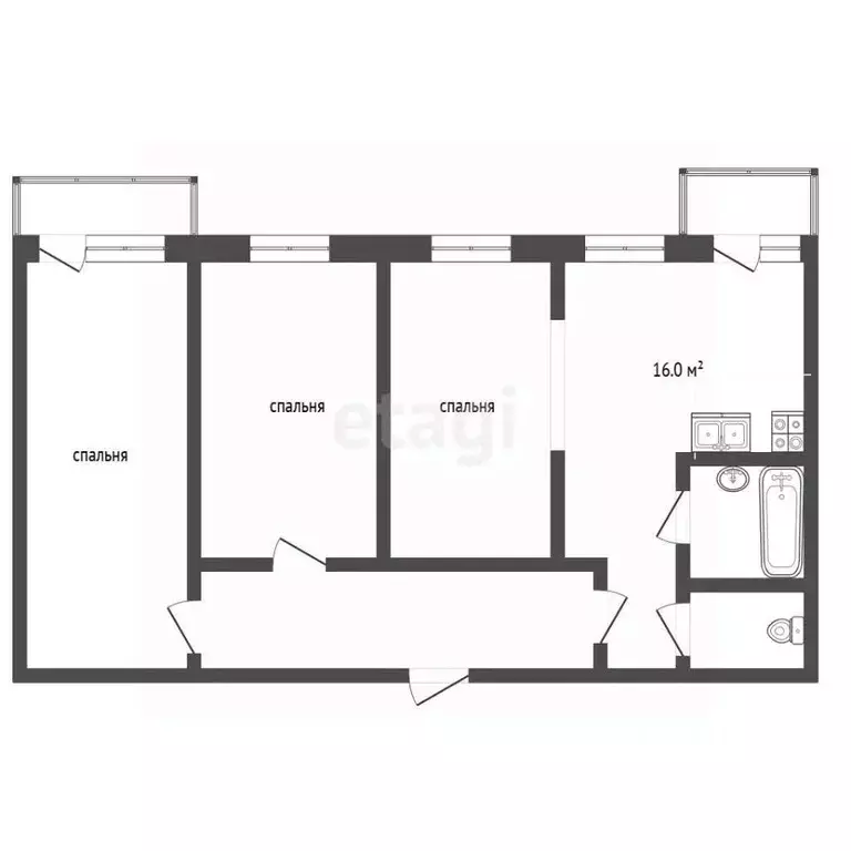 3-к кв. Хабаровский край, Николаевск-на-Амуре ул. Кирова, 8 (73.1 м) - Фото 1