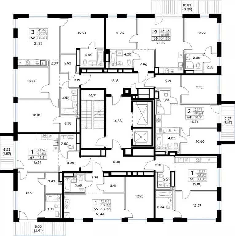 1-к кв. Татарстан, Казань Глоракс Премиум Экосити жилой комплекс (38.8 ... - Фото 2