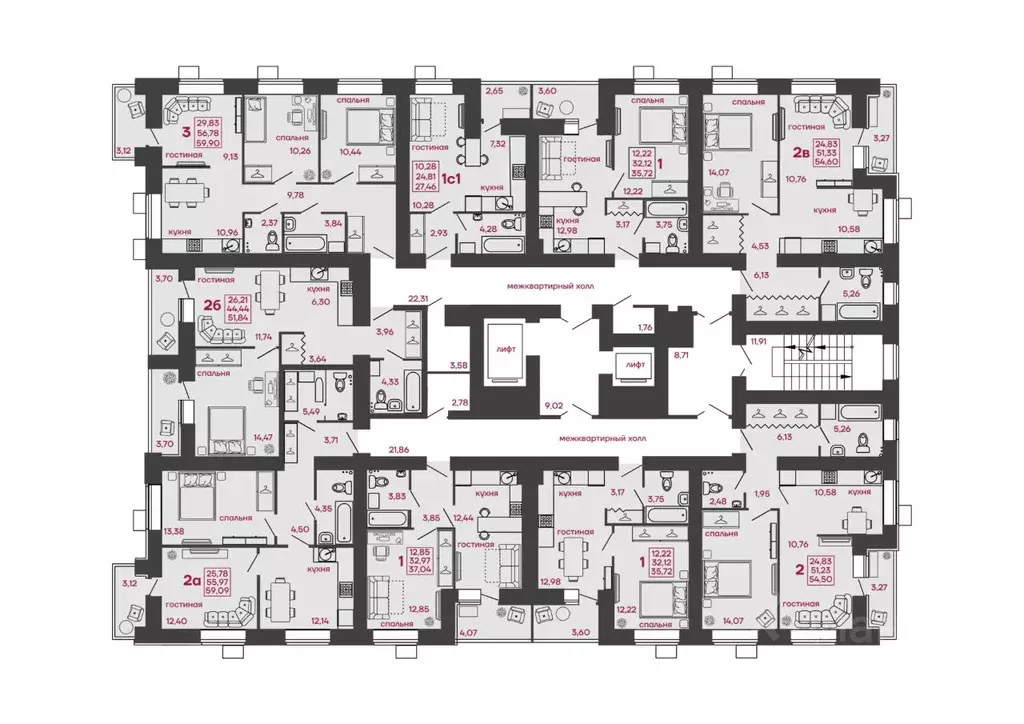 2-к кв. Пензенская область, Пенза ул. Леонова, 4 (54.6 м) - Фото 2