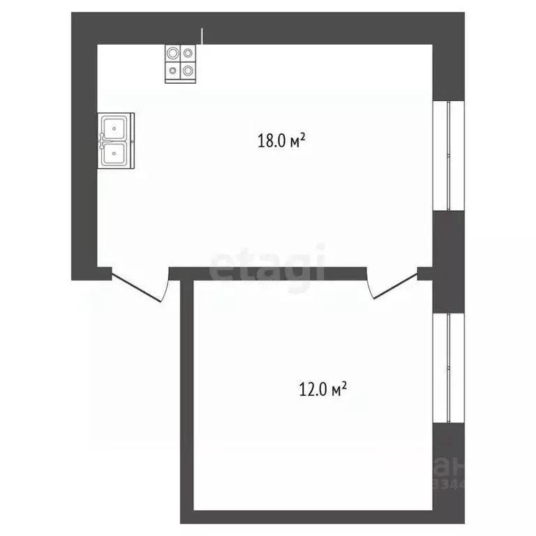 Комната Тюменская область, Тюмень ул. Осипенко, 61 (30.9 м) - Фото 2