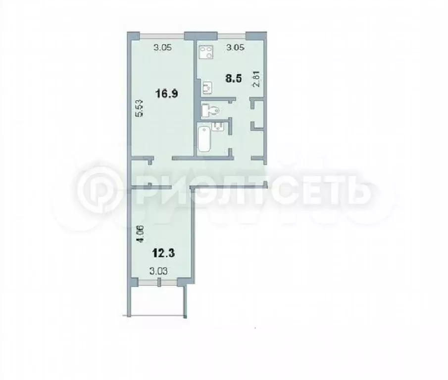 2-к. квартира, 56 м, 5/9 эт. - Фото 0