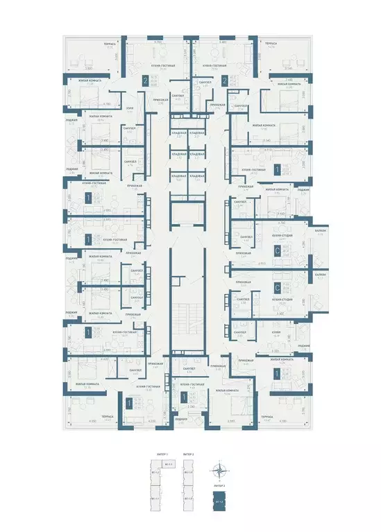 1-к квартира, 42.639 м - Фото 1