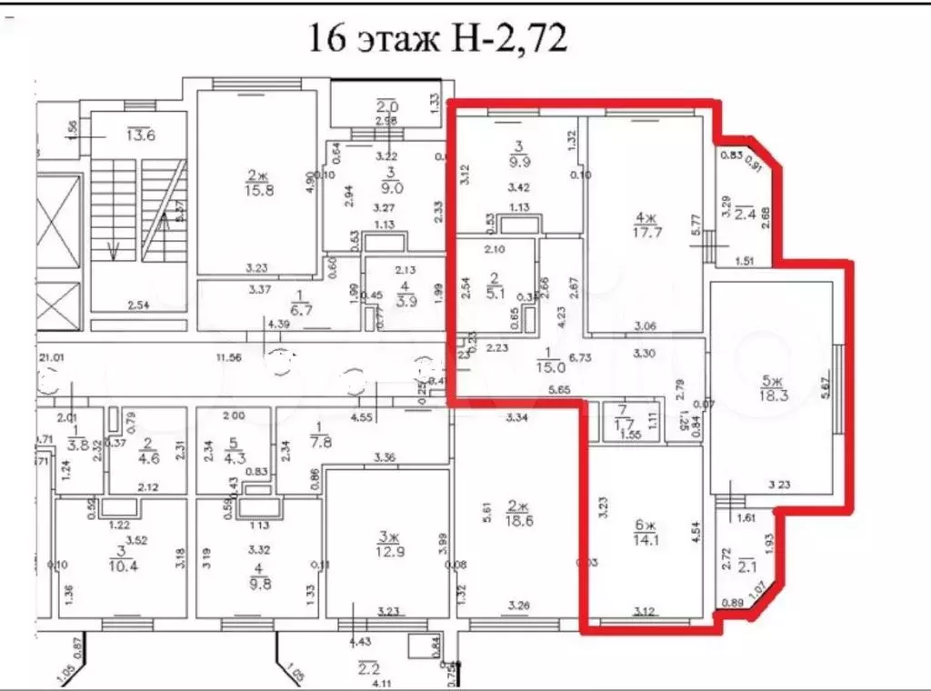 3-к. квартира, 90,8 м, 16/16 эт. - Фото 0