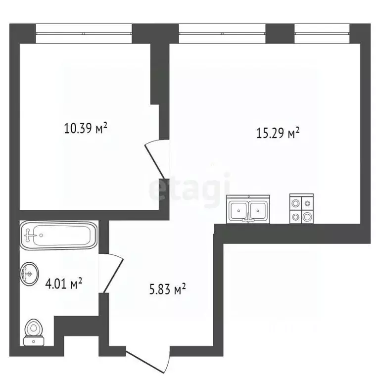 1-к кв. Тюменская область, Тюмень Интернациональная ул., 199к9 (35.52 ... - Фото 2