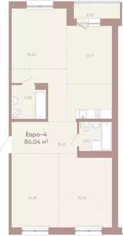 3-к кв. Иркутская область, Иркутск Советская ул., 109/3 (86.04 м) - Фото 1