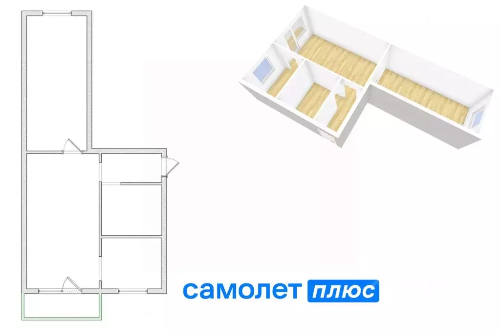 2-к кв. Кемеровская область, Кемерово Стахановская ул., 21Б (42.9 м) - Фото 1