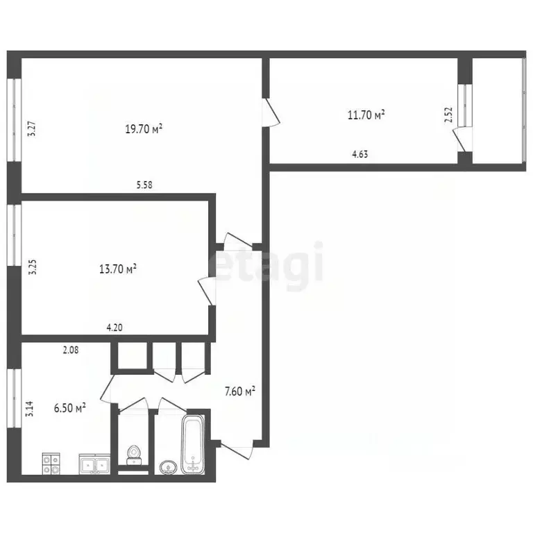 3-к кв. Москва Белореченская ул., 21 (63.0 м) - Фото 1