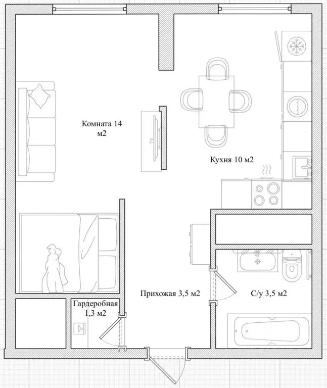 1-к кв. Московская область, Одинцовский городской округ, ... - Фото 2