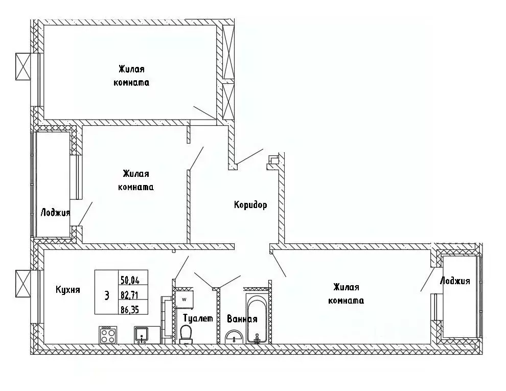 3-к кв. Сахалинская область, Южно-Сахалинск Горизонт жилой комплекс ... - Фото 1