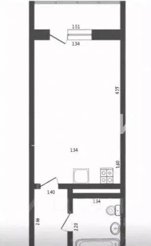 Студия Москва ул. 1-я Нововатутинская, 5 (28.0 м) - Фото 2