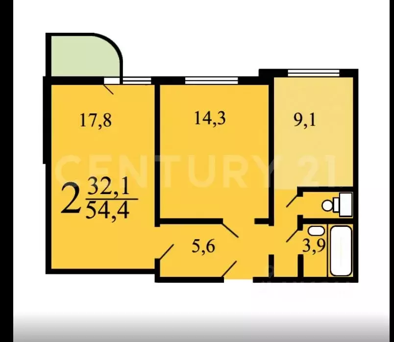 2-к кв. Москва Рождественская ул., 21к6 (55.0 м) - Фото 1