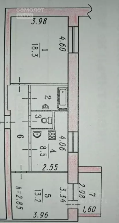 2-к кв. Омская область, Омск Физкультурная ул., 10 (55.9 м) - Фото 1