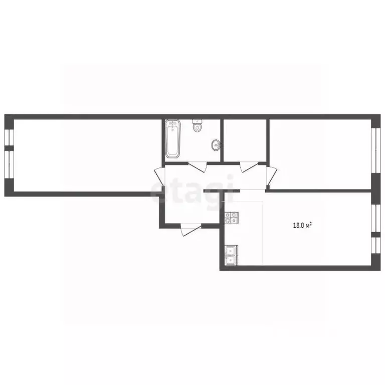 2-к кв. Тюменская область, Тюмень Полевая ул., 117к4 (65.4 м) - Фото 2