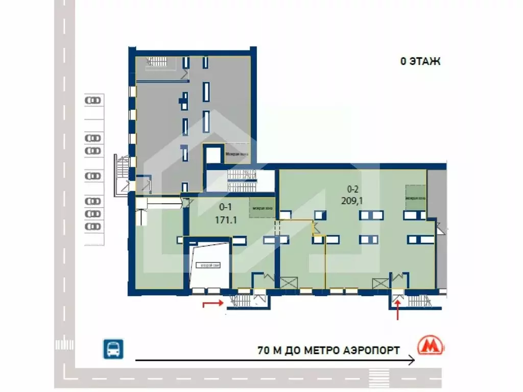 Торговая площадь в Москва Ленинградский просп., 47С2 (171 м) - Фото 1
