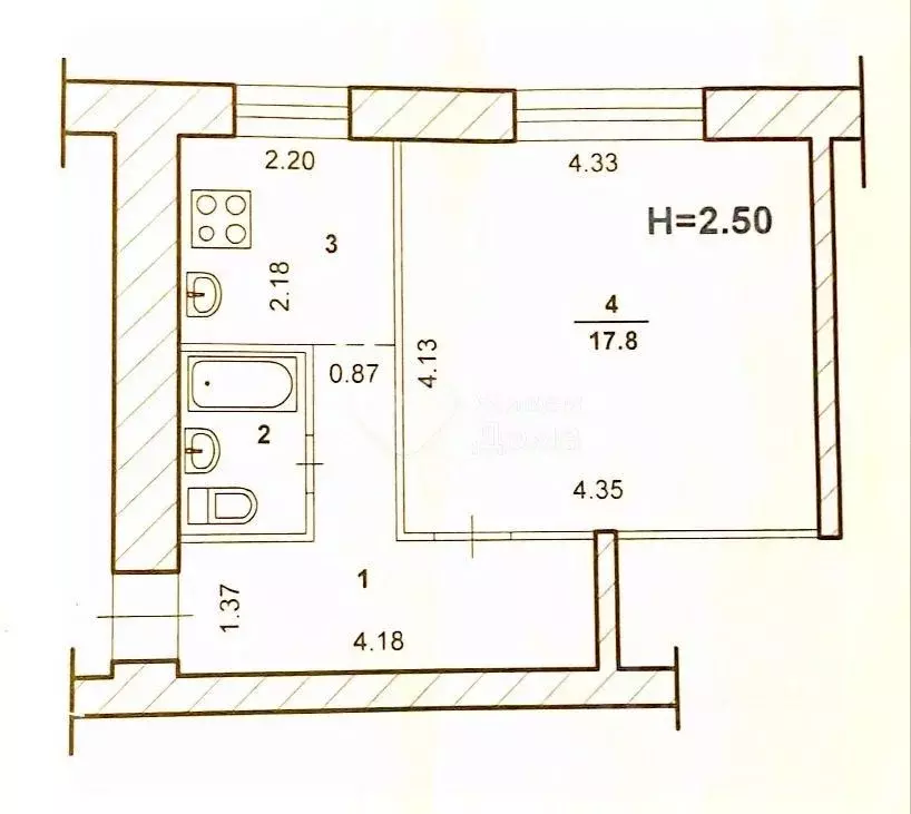 1-к кв. Волгоградская область, Волжский просп. Дружбы, 11 (32.2 м) - Фото 2