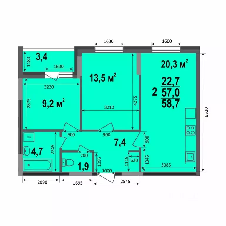2-к кв. Владимирская область, Владимир Веризино мкр, Веризино лайф ... - Фото 1