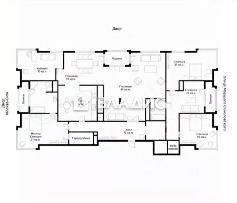 5-к кв. Москва ул. Маршала Соколовского, 1 (217.0 м) - Фото 2