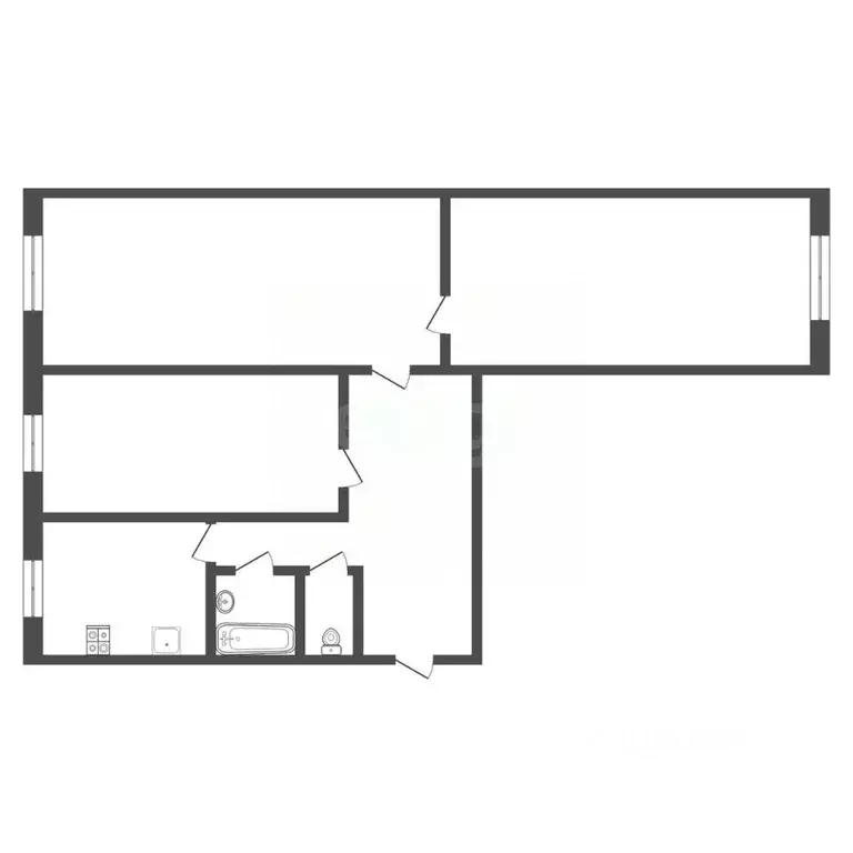 3-к кв. Тульская область, Богородицк ул. Коммунаров, 155 (58.2 м) - Фото 2