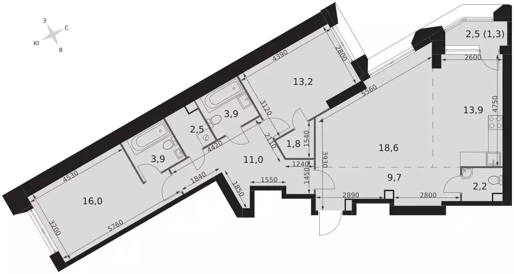 3-комнатная квартира: Москва, ЖК Архитектор (98 м) - Фото 1
