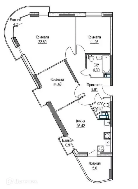 Продаётся 3-к квартира, 89.27 м - Фото 0