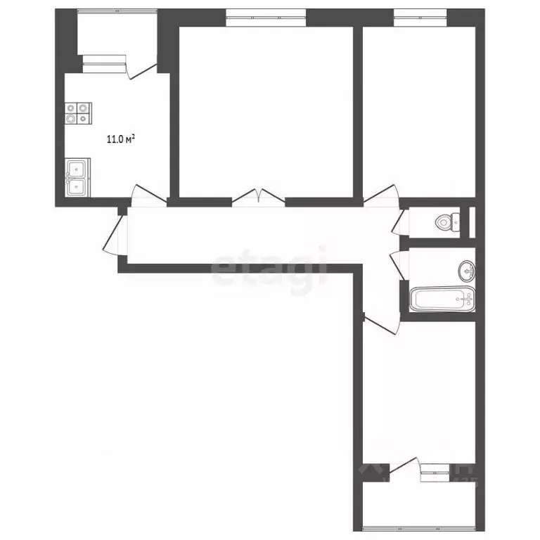 3-к кв. Москва 2-я Мелитопольская ул., 3 (62.5 м) - Фото 2