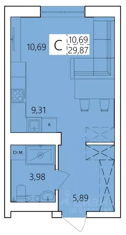 Студия Башкортостан, Уфа ул. Пожарского, 237 (29.87 м) - Фото 1