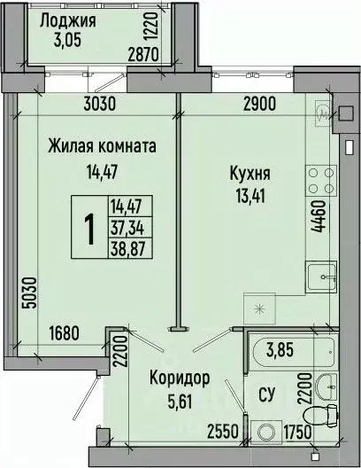 1-к кв. волгоградская область, волгоград долина-2 жилрайон, (38.87 м) - Фото 0