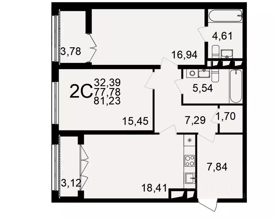 2-к кв. Тульская область, Тула пос. Горелки, Время жилой комплекс ... - Фото 1