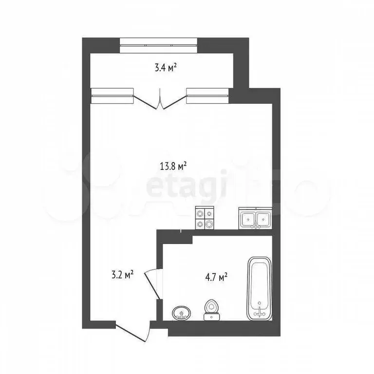 Квартира-студия, 26 м, 9/25 эт. - Фото 0
