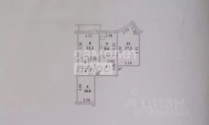 3-к кв. Липецкая область, Липецк ул. П.И. Смородина, 24 (62.3 м) - Фото 2