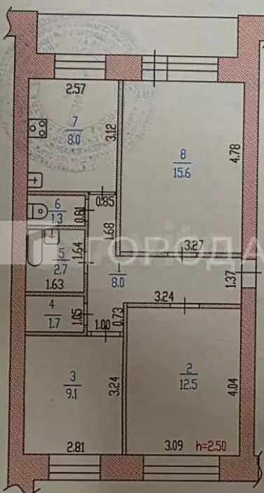 3-к. квартира, 61,6 м, 4/5 эт. - Фото 0