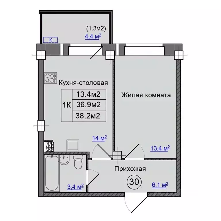 1-к кв. Псковская область, Псковский район, Завеличенская волость, д. ... - Фото 1