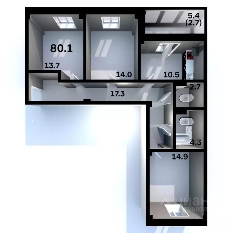 3-к кв. Псковская область, Псков Пароменская ул., 28 (80.1 м) - Фото 1