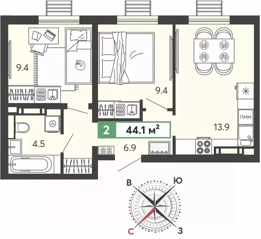 2-к кв. Пензенская область, Пензенский район, Засечный сельсовет, с. ... - Фото 1