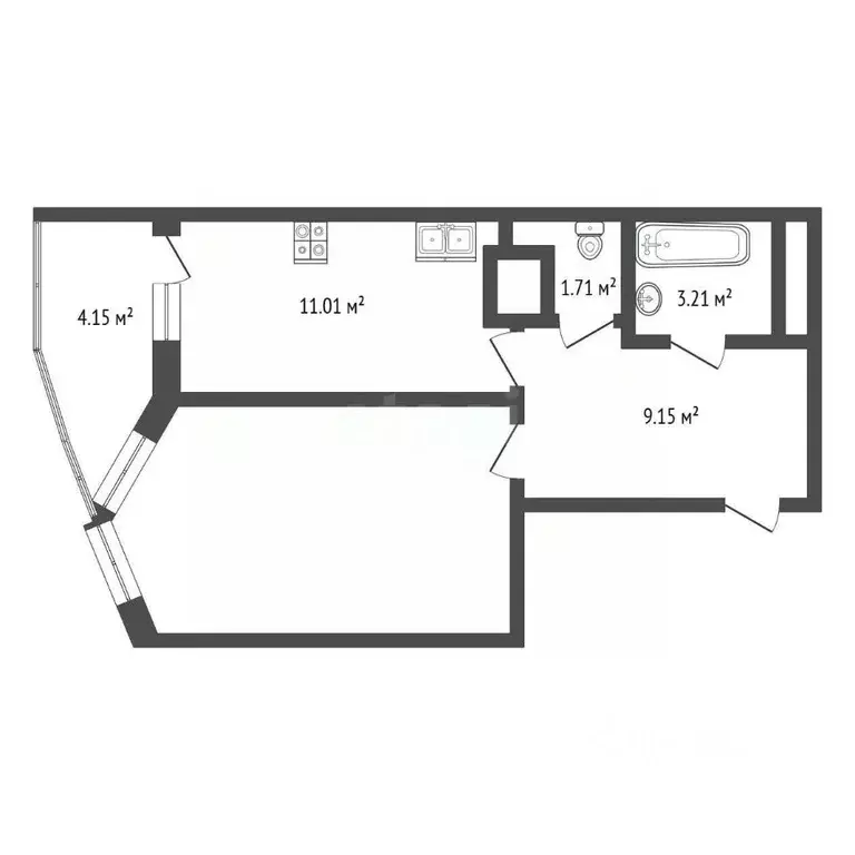 1-к кв. Чувашия, Новочебоксарск ул. Винокурова, 99 (46.0 м) - Фото 1