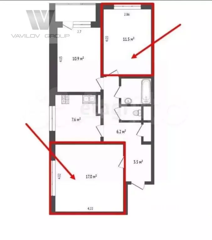 3-к кв. Москва ул. Корнейчука, 47 (62.7 м) - Фото 2