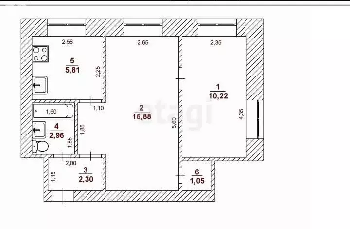 1-комнатная квартира: Ульяновск, Полтавский проезд, 1 (39.2 м) - Фото 1