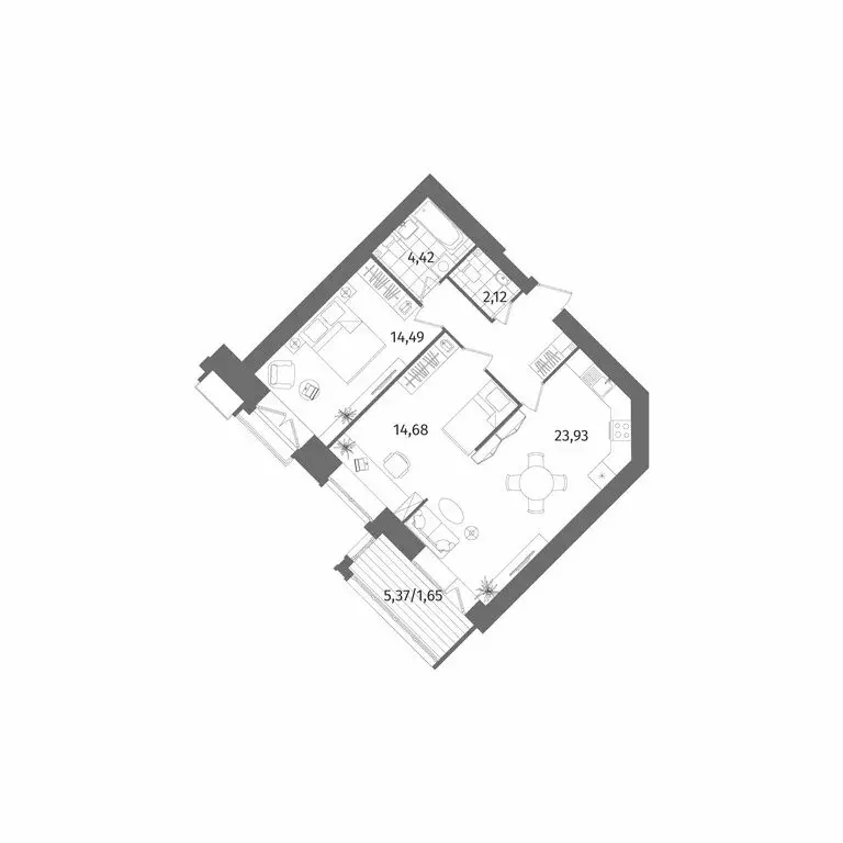 2-комнатная квартира: Санкт-Петербург, Лиственная улица, 20к2 (68.7 м) - Фото 1