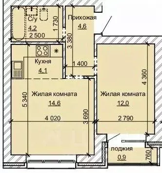2-к кв. Алтайский край, Барнаул ул. Анатолия (40.4 м) - Фото 1